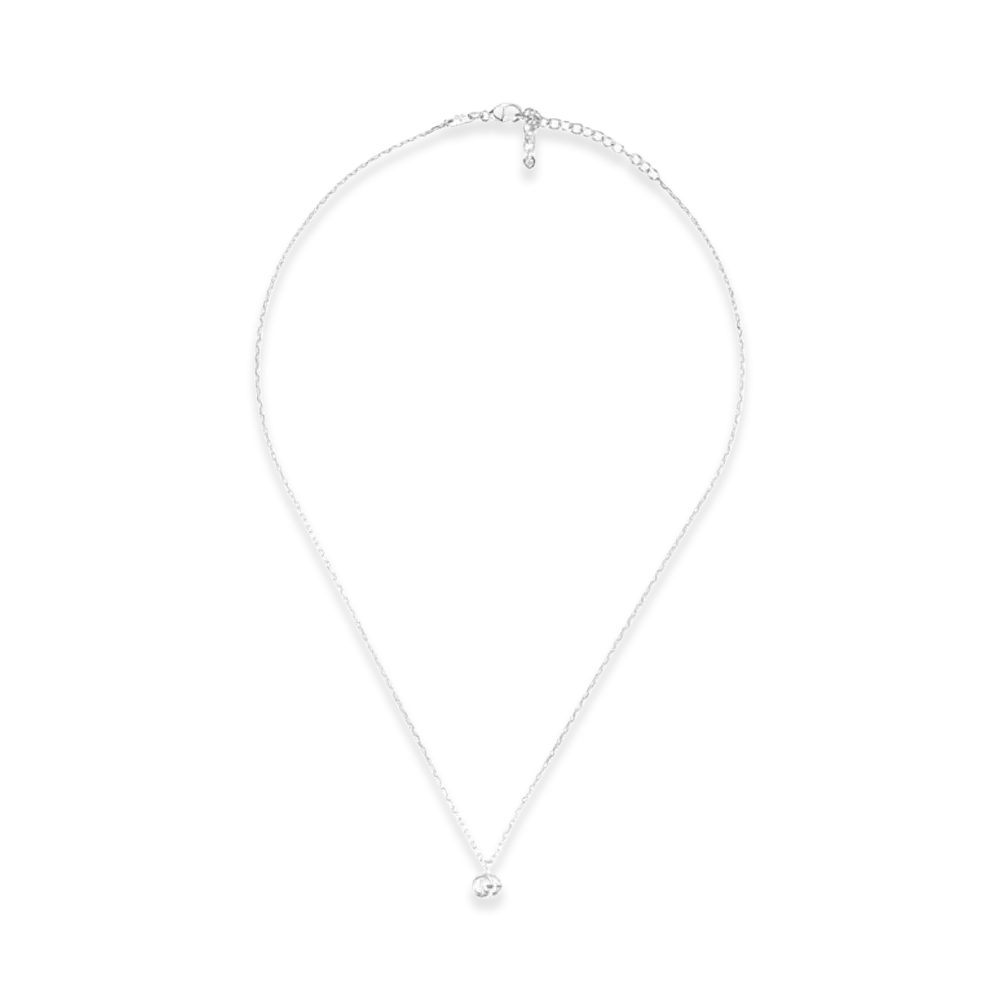 GUCCI GG Running Necklace In White Gold "Silver"