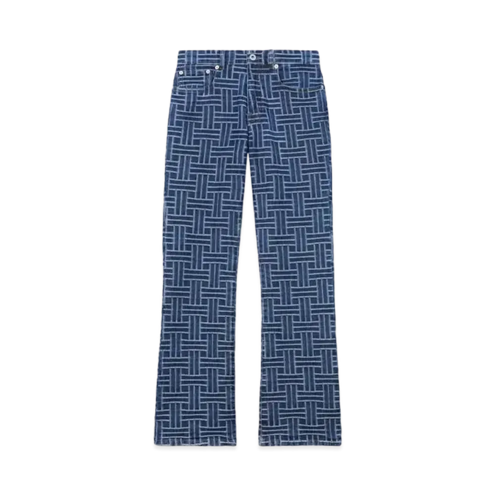 KENZO 'WEAVE' BARA Cropped Fit Jeans "Medium Stone Blue Denim"