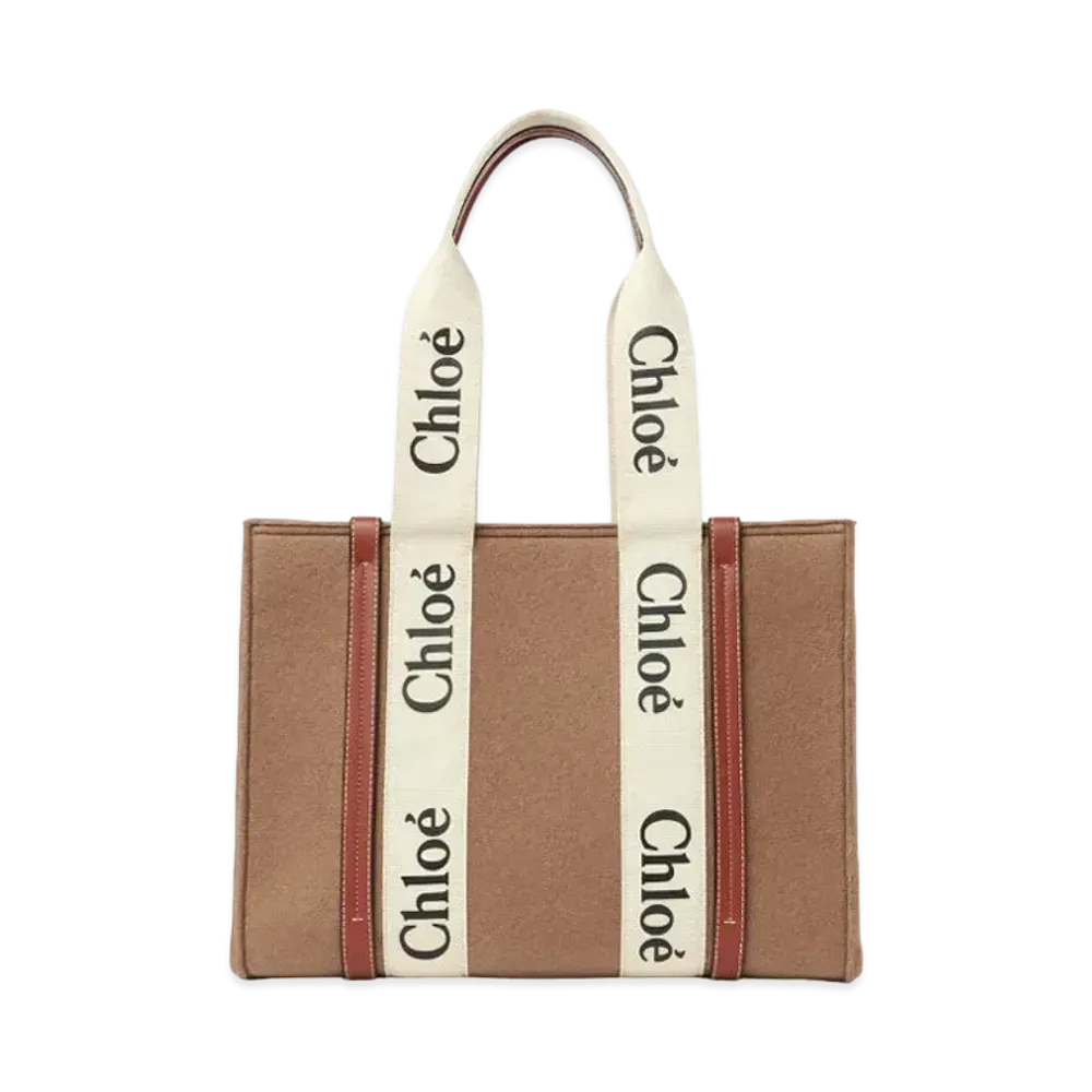 Chloe Medium Woody Tote Bag "Light Brown"