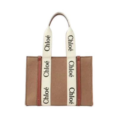 Chloe Medium Woody Tote Bag "Light Brown"