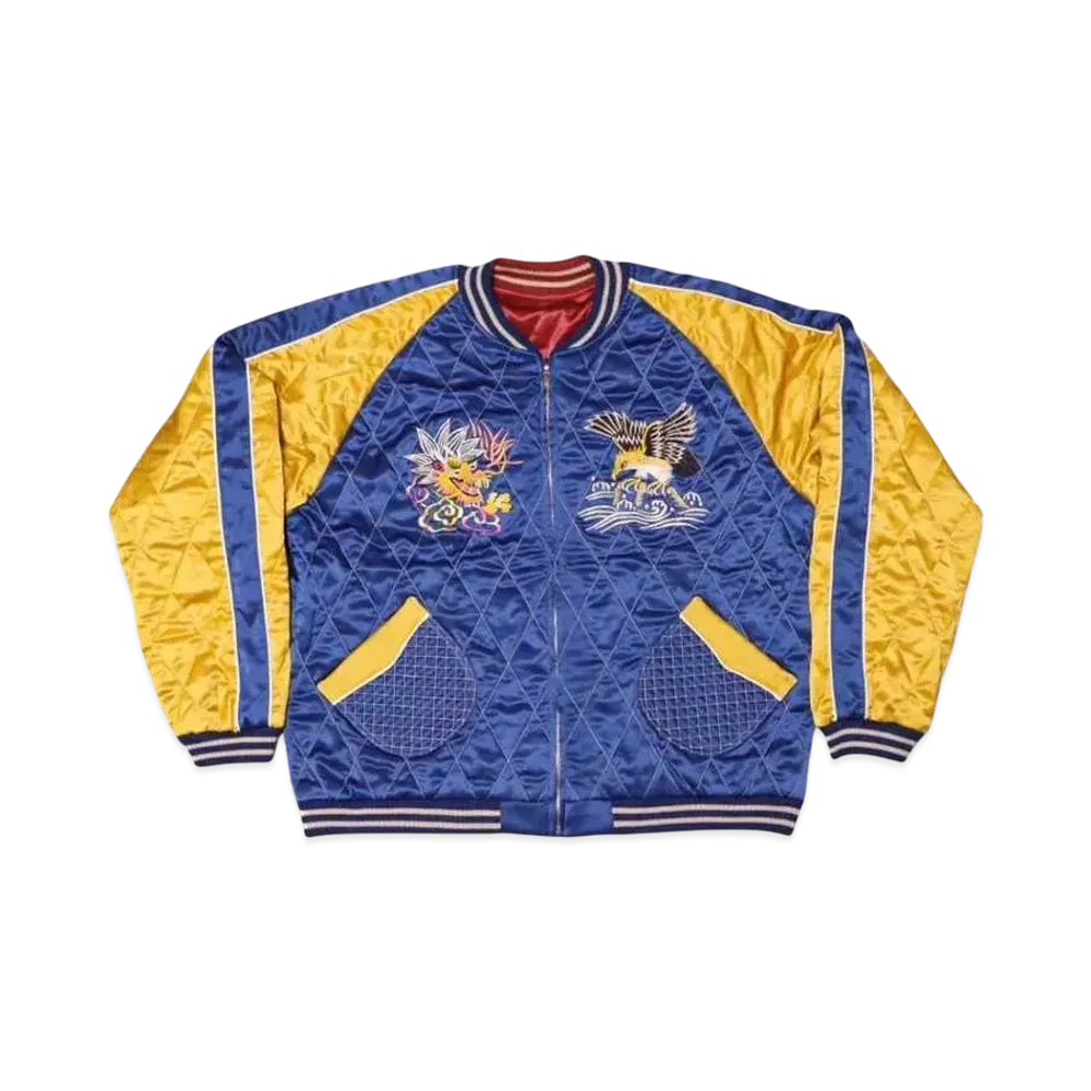 SAPEur Kids Reversible Souvenir Jacket "Burgundy/Blue"