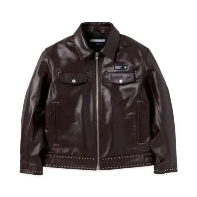 NEIGHBORHOOD Studs Single Leather Jacket "Brown"
