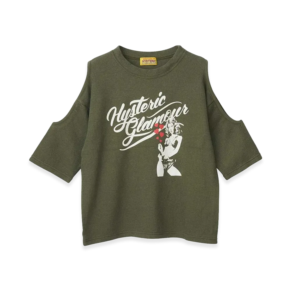 HYSTERIC GLAMOUR Women's HYSTERIC GIRL HEARTS Pullover "Khaki"