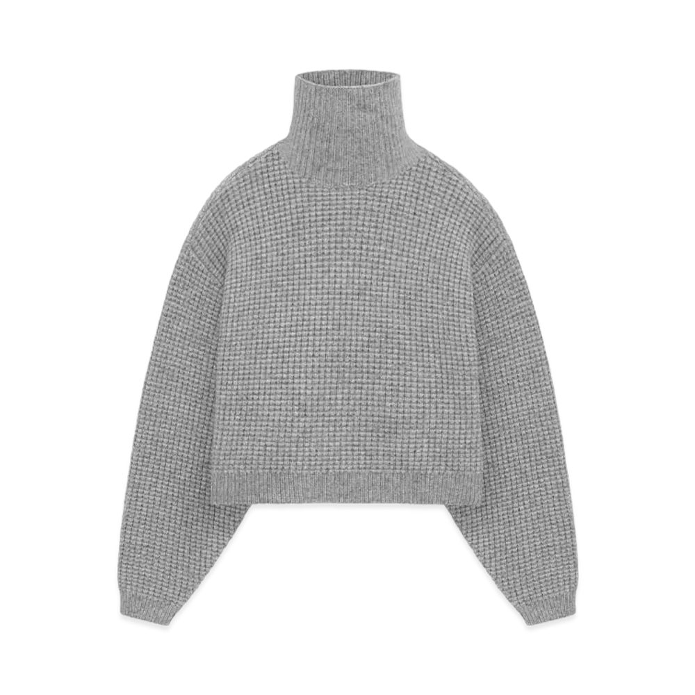 FEAR OF GOD Essentials Womens Waffle Turtleneck "Dark Heather"