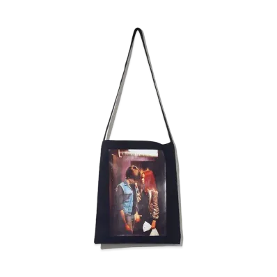 RAF SIMONS Denim Tote Bag Christiane F. "Black"