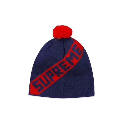 Supreme Diagonal Stripe Beanie "Navy"