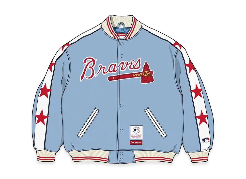 Supreme x Mitchell & Ness Teams Varsity Jacket "Light Blue"