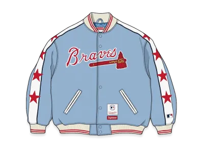 Supreme x Mitchell & Ness Teams Varsity Jacket "Light Blue"