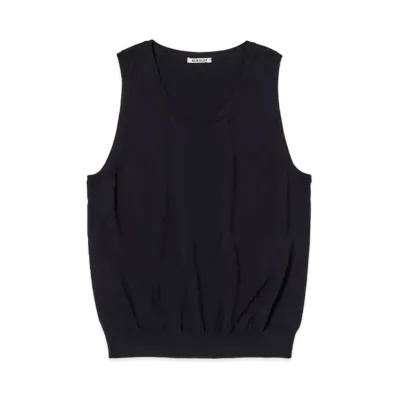 AURALEE Super High Gauge Cotton Knit Tank "Dark Navy"