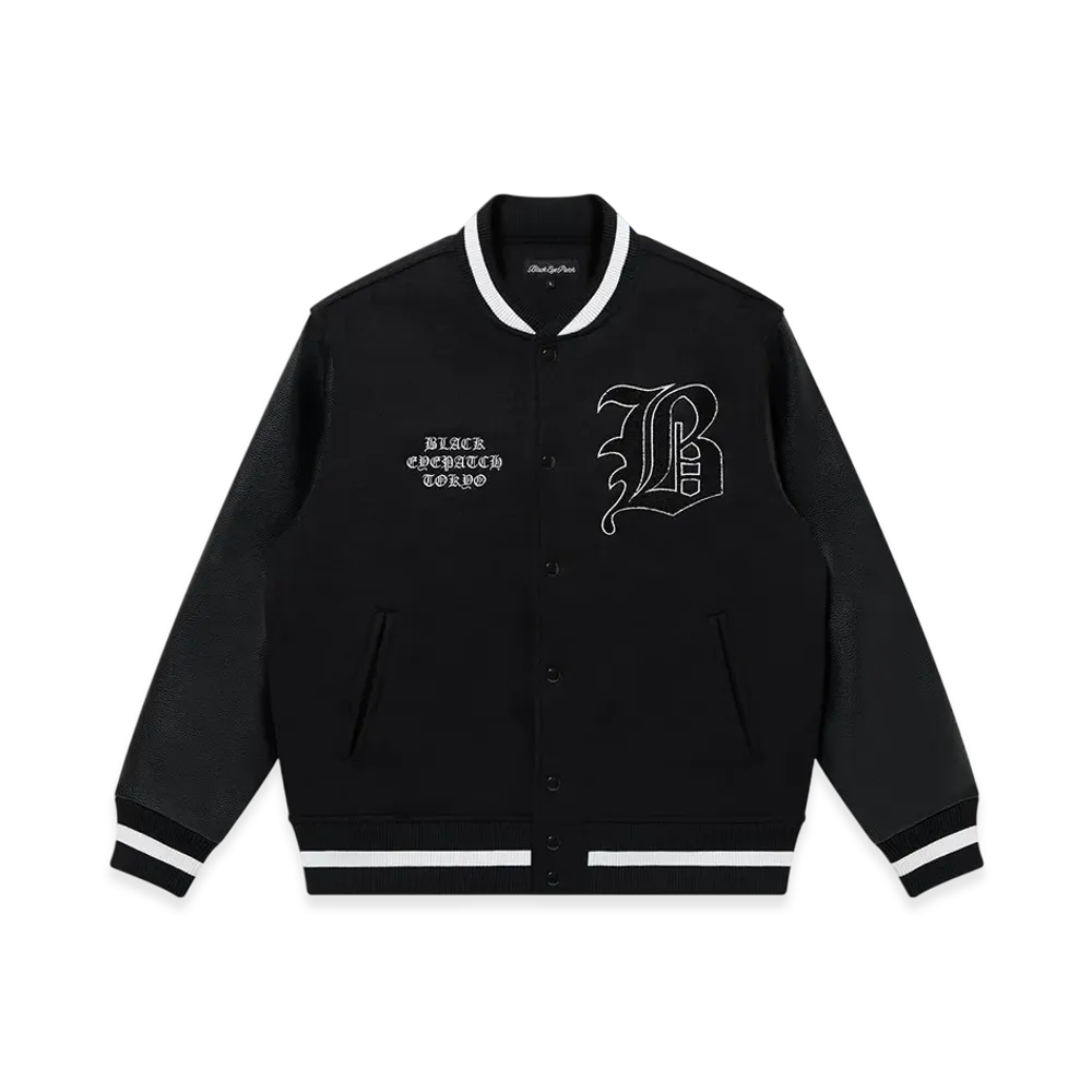 BlackEyePatch OE Big B Melton Varsity Jacket "Black"