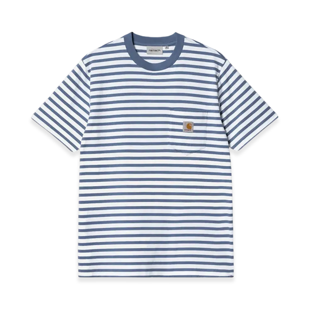 Carhartt WIP Seidler Stripe Pocket T-Shirt "Sorrent/Blue/White"