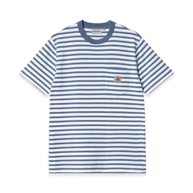 Carhartt WIP Seidler Stripe Pocket T-Shirt "Sorrent/Blue/White"