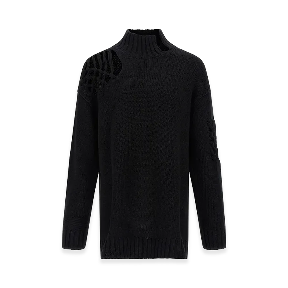 Yohji Yamamoto Macrame Insert Sweater "Black"