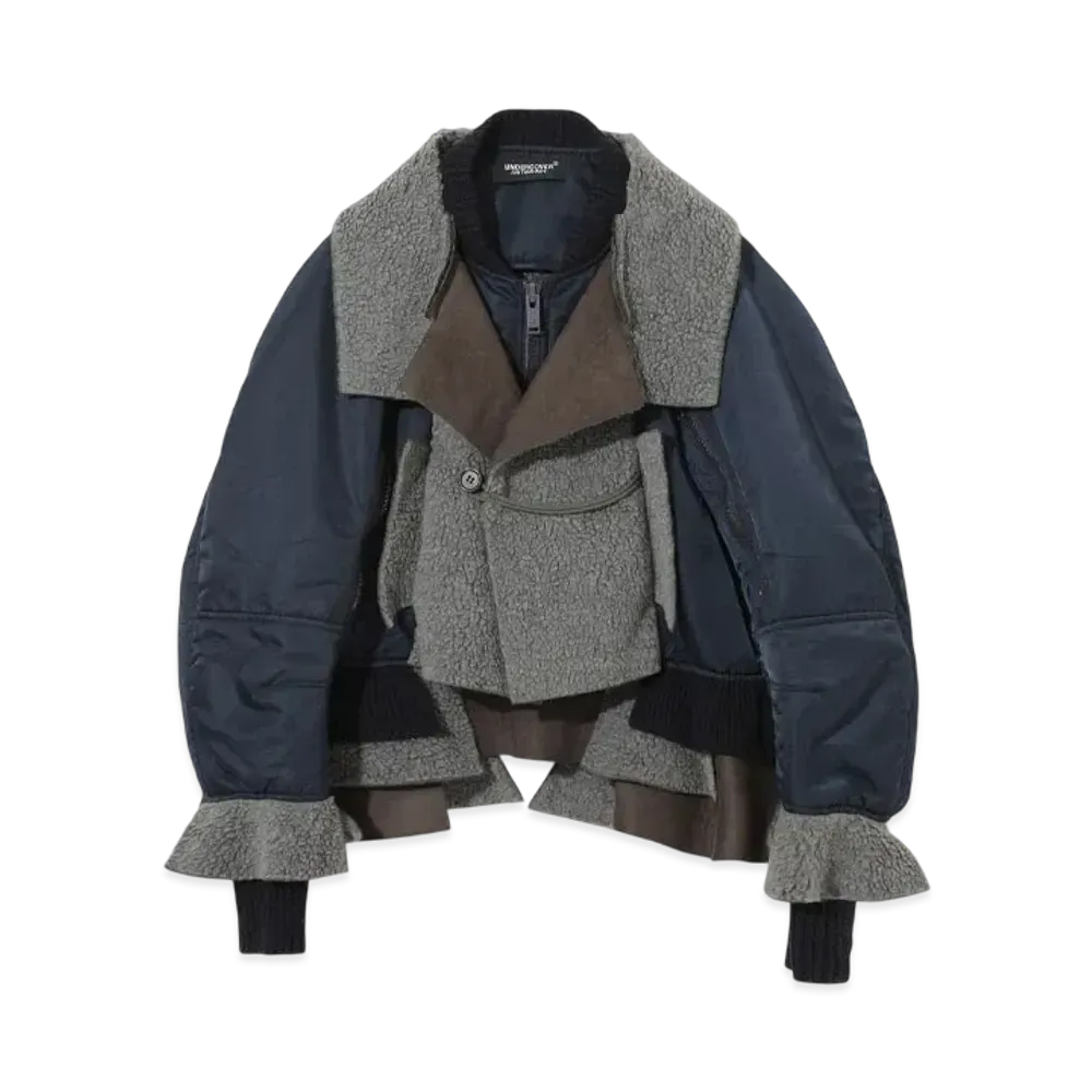 UNDERCOVER Wake Mouton Mix Ma-1 Jacket "Blue"