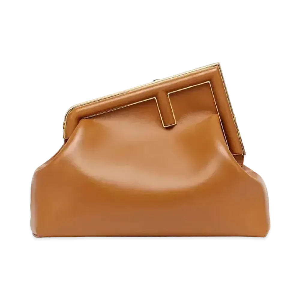 FENDI First Medium Leather Bag "Brown"