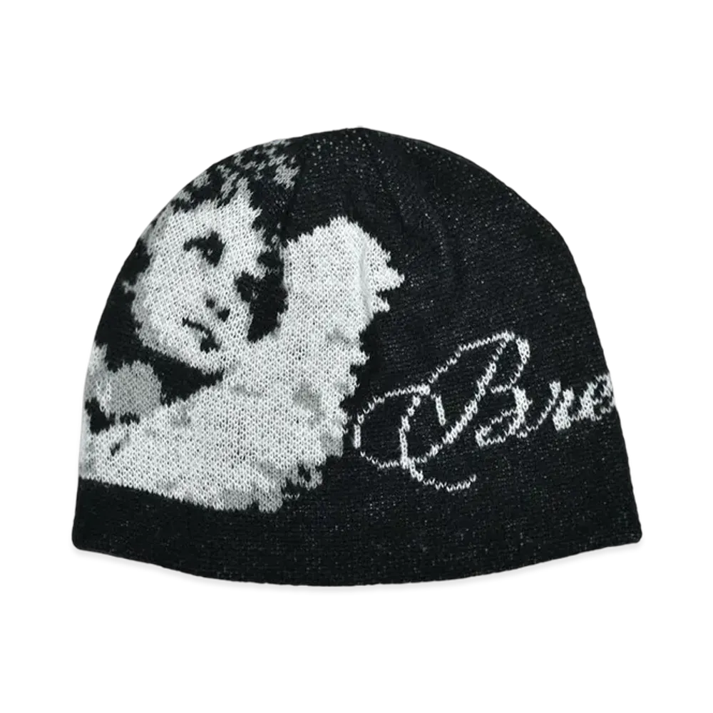 BREATH Angel Script Logo Mohair Beanie "Black"