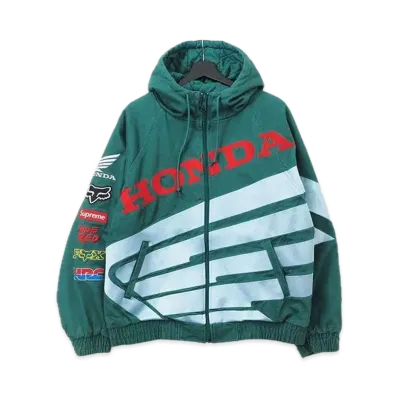 Supreme x Honda x Fox Racing Puffy Zip Up Work Jacket "Green"