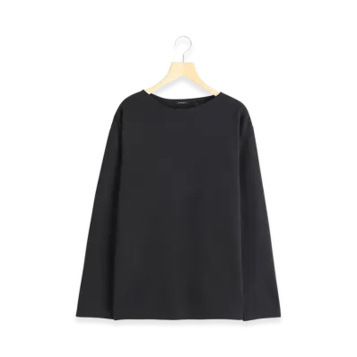 COMOLI Cotton Boat Neck "Black"