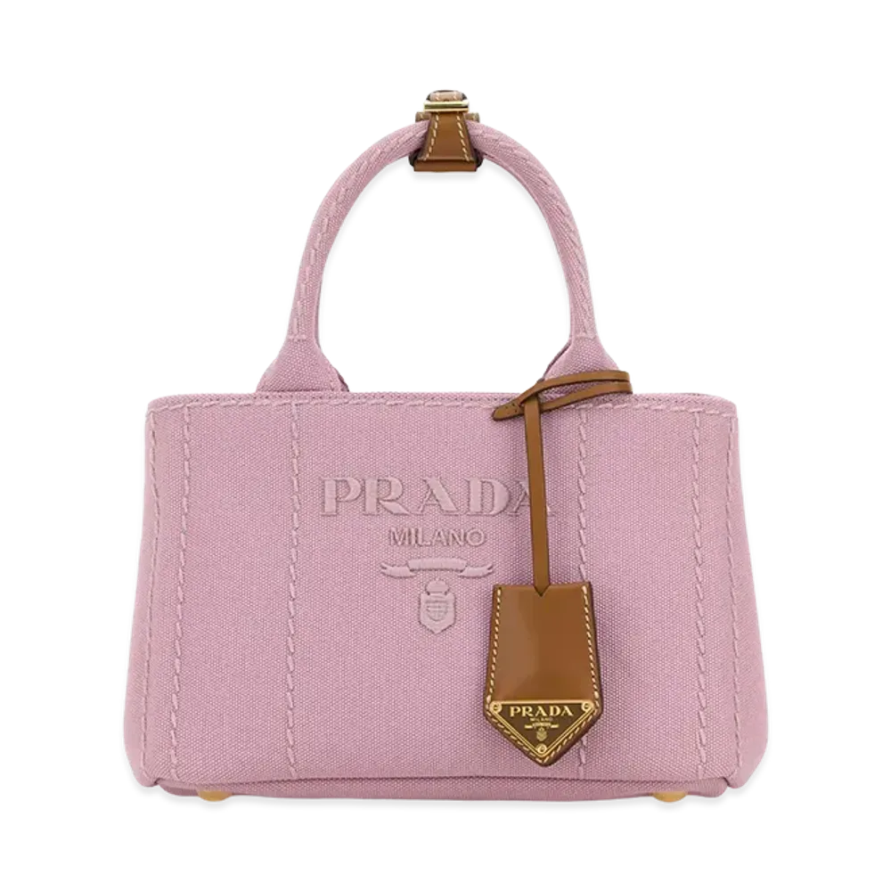 PRADA Women's Canvas Shopping Bag "Pink"