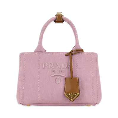 PRADA Women's Canvas Shopping Bag "Pink"