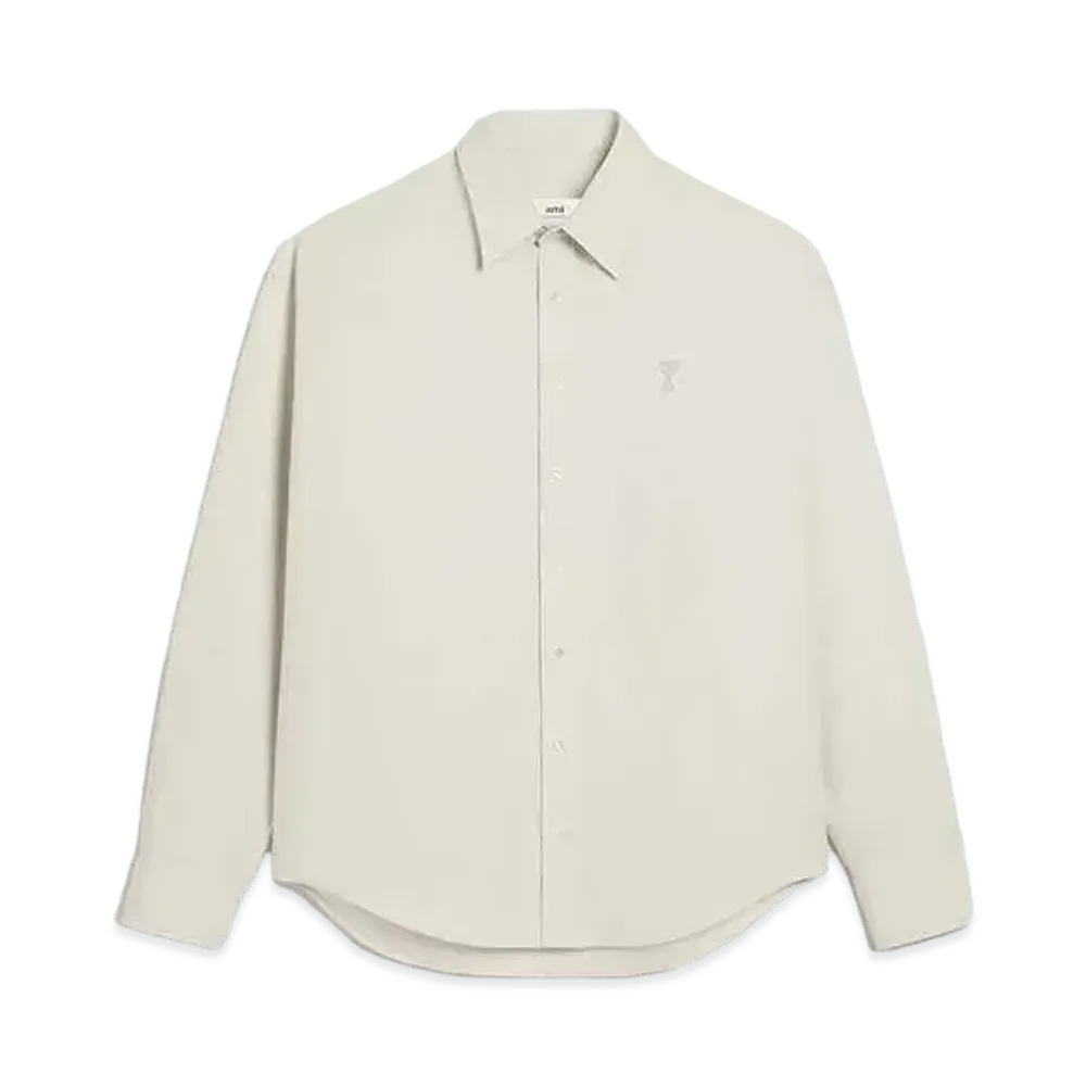 AMI PARIS Cotton Oxford AMI DE COEUR Shirt "193 Chalk"