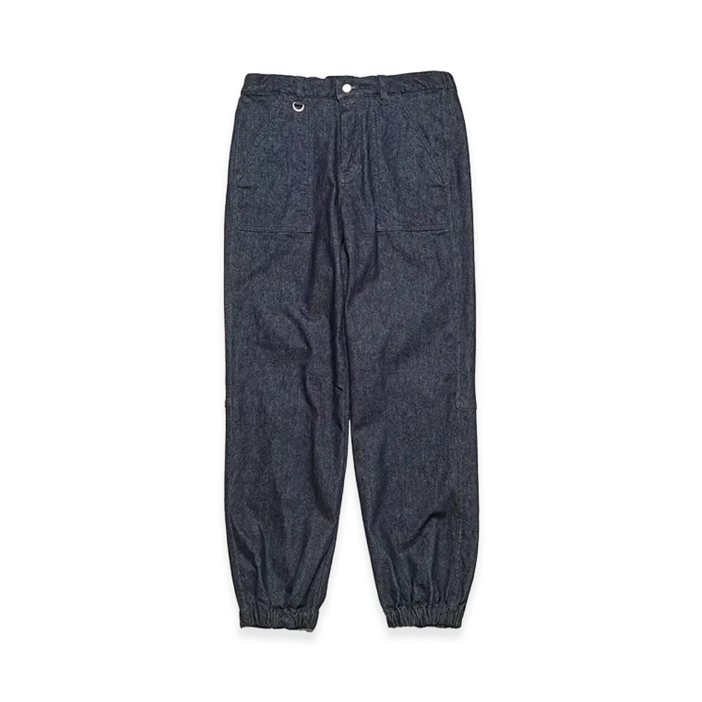 uniform experiment High Stretch Denim Hem Shirring Baker Pants "Indigo"