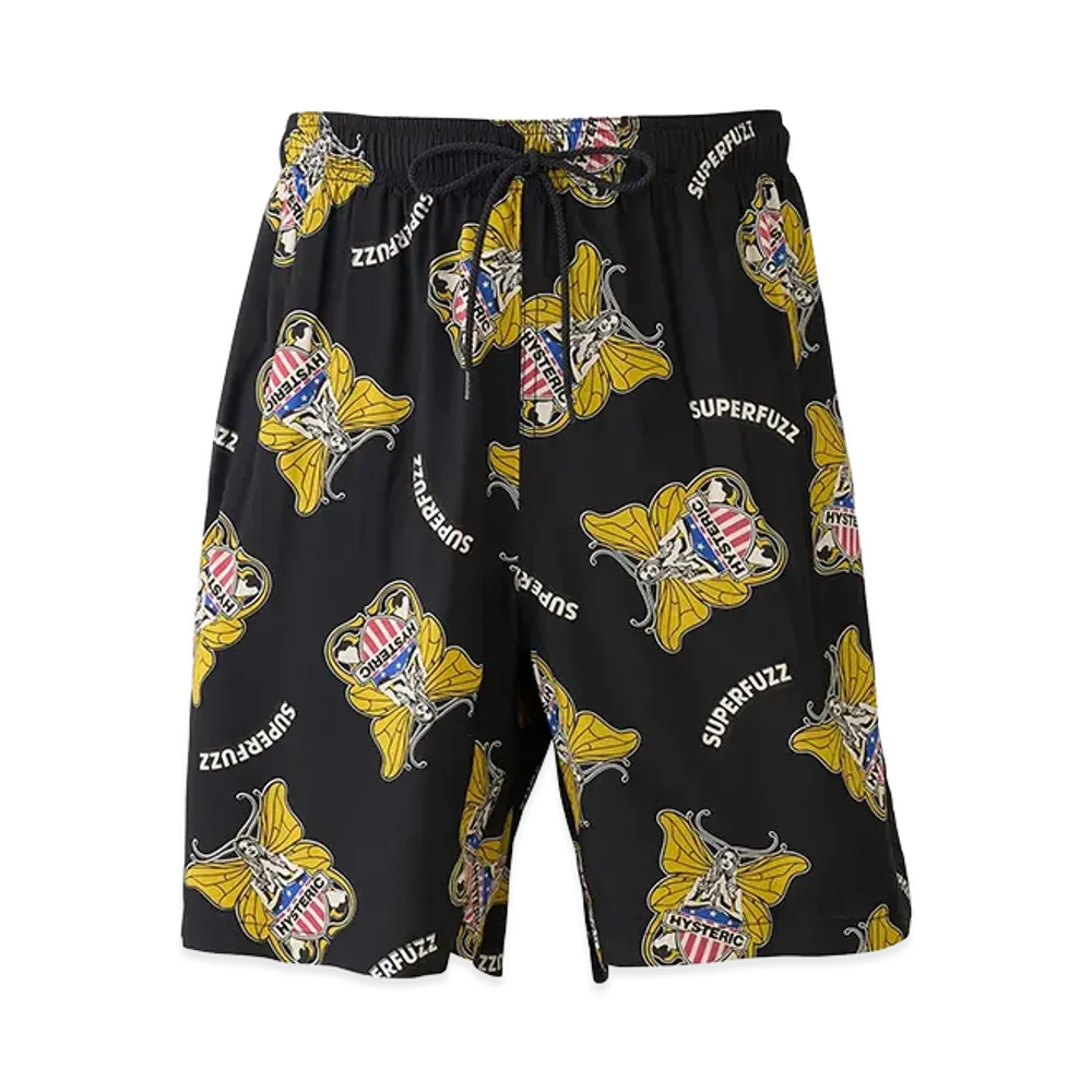 HYSTERIC GLAMOUR Levitated Girl Easy Shorts "Other Black"