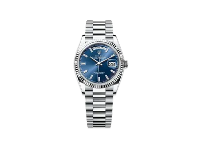 ROLEX Day-Date 36mm Platinum 128236 "Bright Blue"