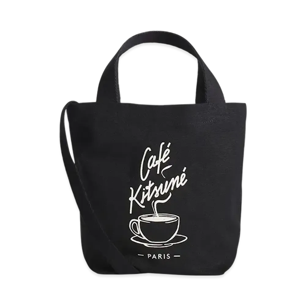 Maison Kitsune Cafe Fox Coffee Cup Mini Tote Bag "Black"