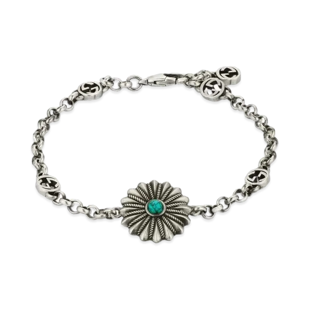 GUCCI Interlocking G Bracelet Flower "Silver"