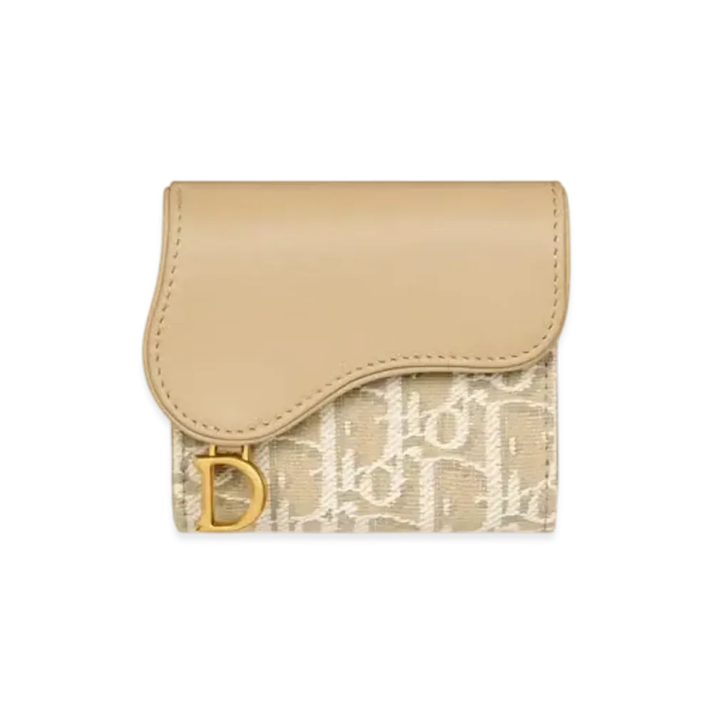 Dior Saddle Lotus Wallet Dior Oblique Jacquard and Smooth Calfskin ""