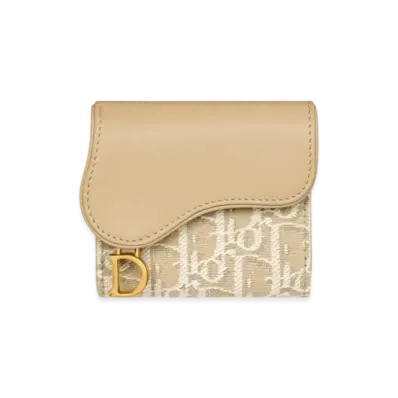 Dior Saddle Lotus Wallet Dior Oblique Jacquard and Smooth Calfskin ""