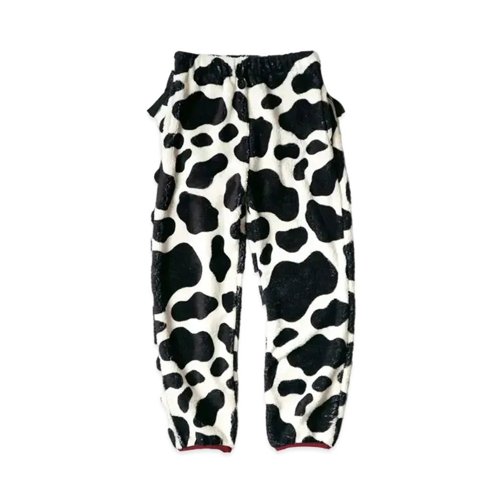 KAPITAL COWPRINT FLEECE EASY PANTS "White"