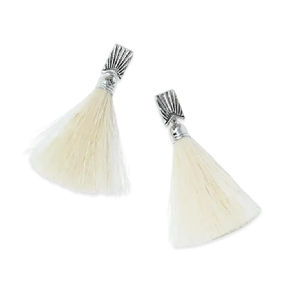 TOGA ARCHIVES Fringe Pierced Earrings "White"