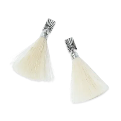 TOGA ARCHIVES Fringe Pierced Earrings "White"