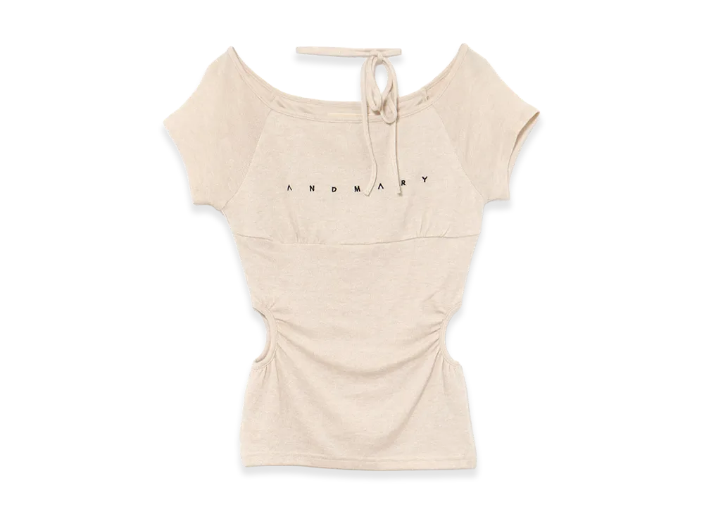ANDMARY Women's Mary Logo Ribbon Tops "Beige"