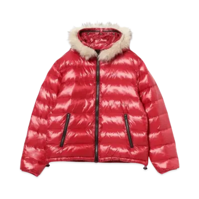 BEAMS FUTURE ARCHIVE Shiny Down Hoodie "Red"