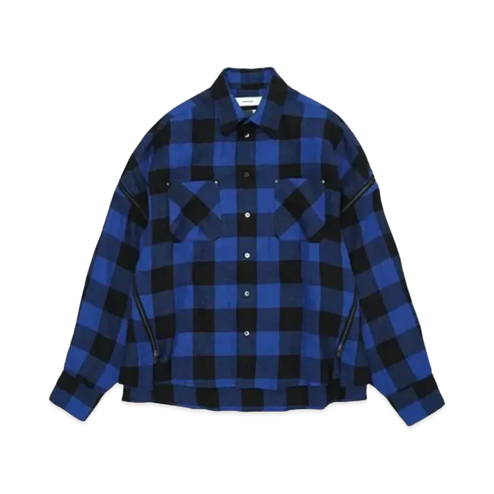 FACETASM Buffalo Check Zip Shirt "Blue Check"
