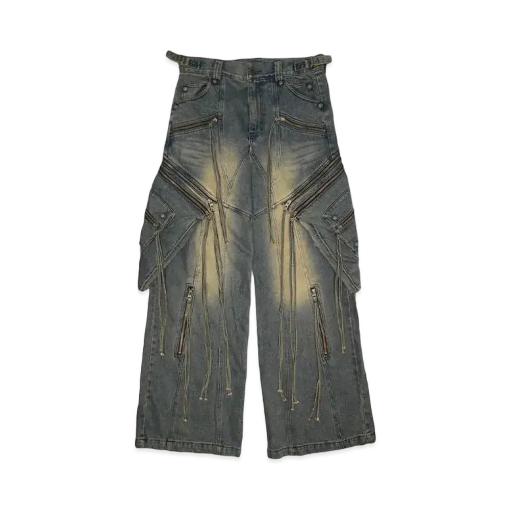 SURGERY oblique cargo jeans "TIN BLUE"