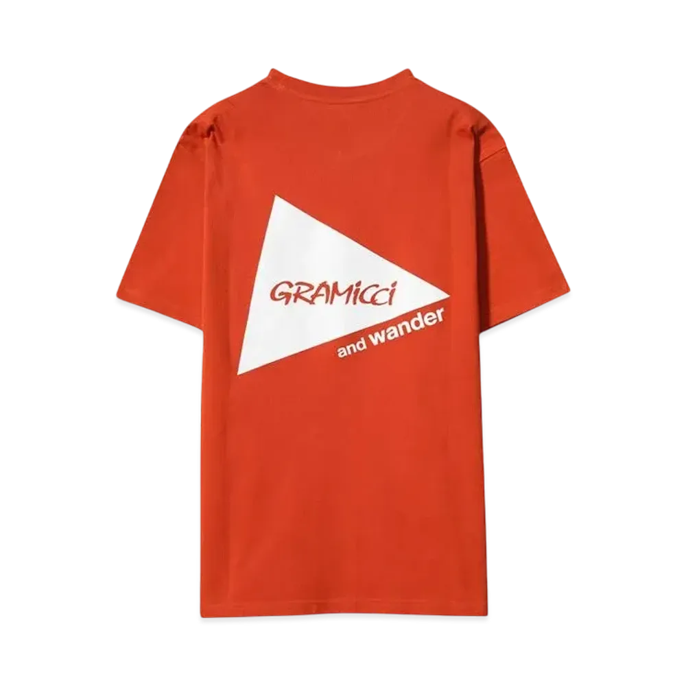 GRAMICCI x and wander backprint tee"RED"