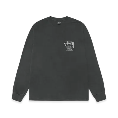 Stussy Classic Gear Pigment Dyed LS Tee "Black"