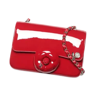 CHANEL Small Flap Bag Patent Calfskin "Red"