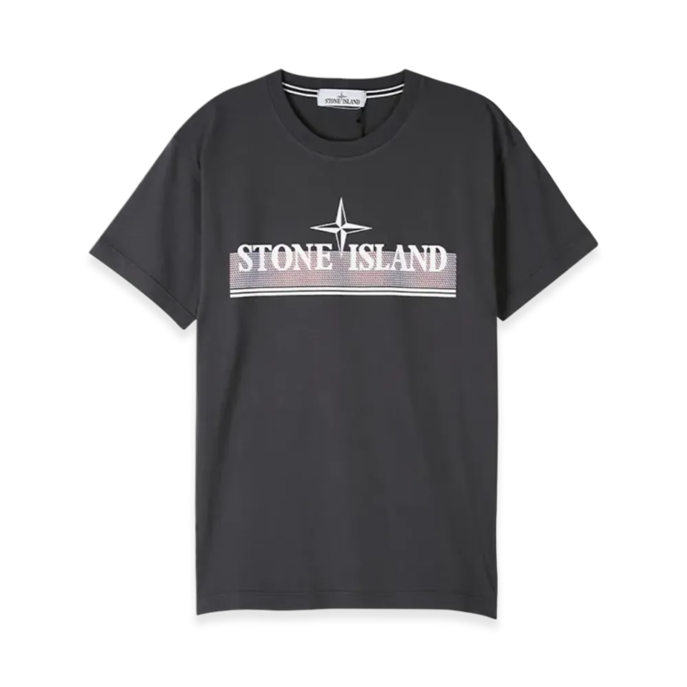 Stone Island 2NS92 30/1 Cotton Jersey Tricromia One Print Garment Dyed T-Shirt - 22SS "Dark Grey"