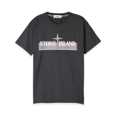 Stone Island 2NS92 30/1 Cotton Jersey Tricromia One Print Garment Dyed T-Shirt - 22SS "Dark Grey"