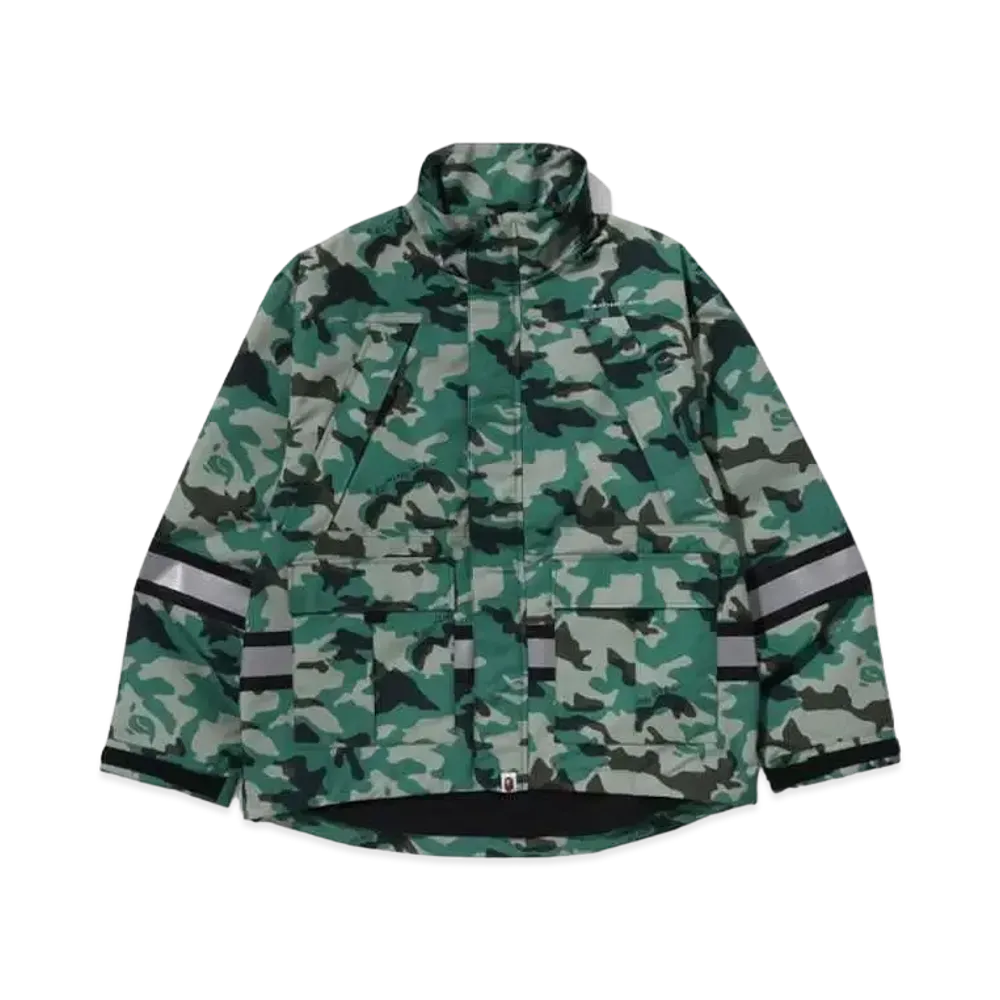 A BATHING APE Woodland Camo Relaxed Fit Safety Jacket "Olivedrab"