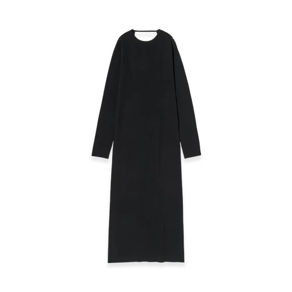 AURALEE Wool Stretch Double Face Knit Dress "Black"