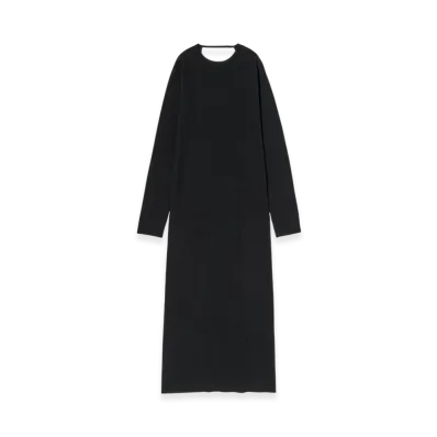 AURALEE Wool Stretch Double Face Knit Dress "Black"