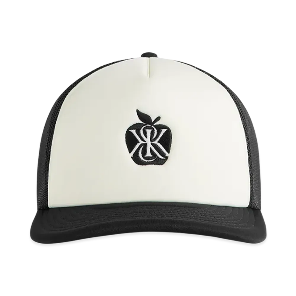 Kith Poly Foam Apple Crest Embroidery Nolan Trucker Hat "Black"