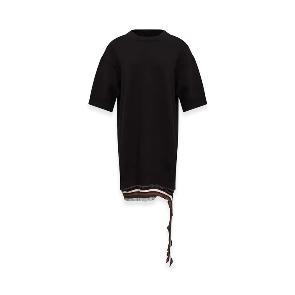 MM6 Maison Margiela Women's Short Dress With Distressed Effect "Black"