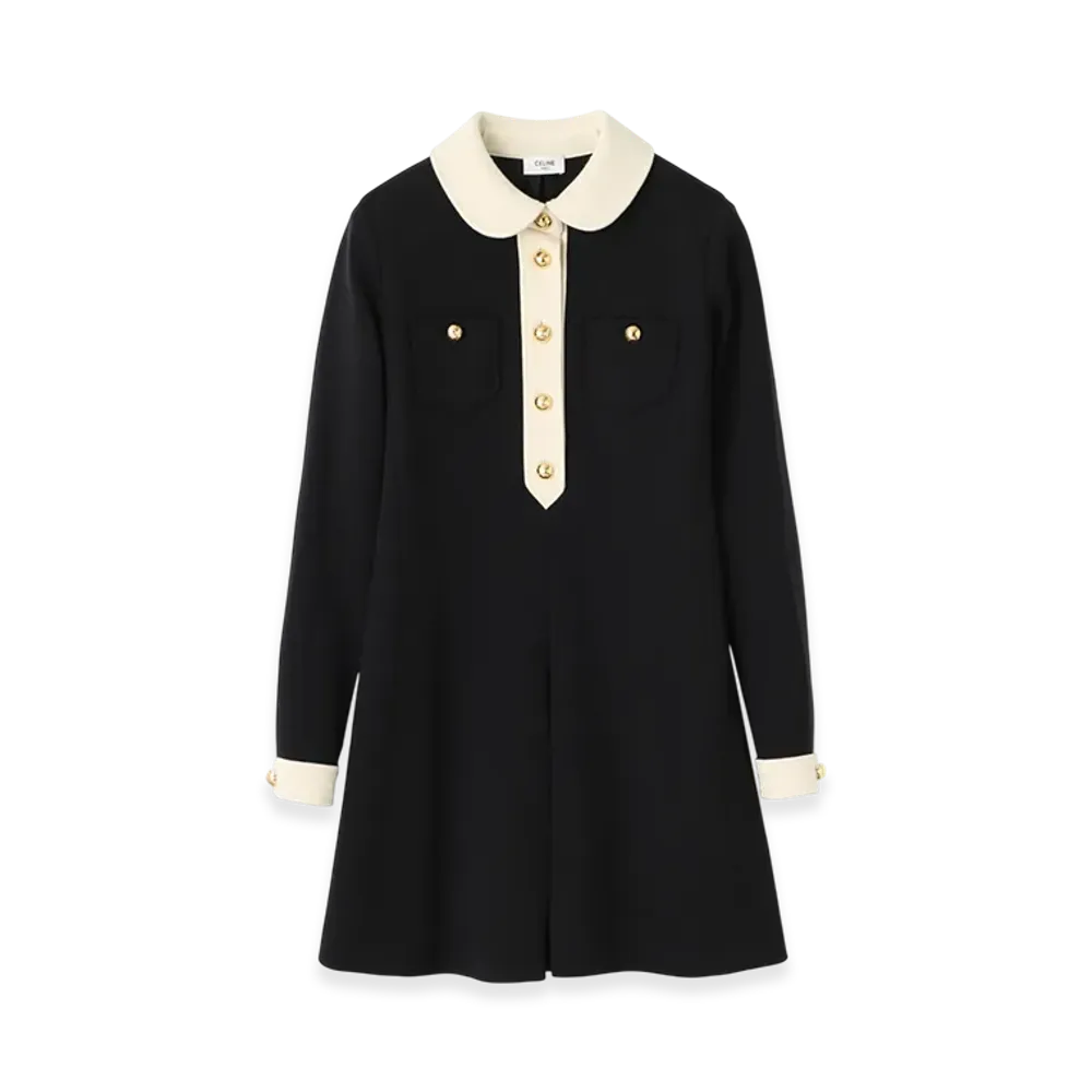 CELINE Mini Dress "Black/Cream"